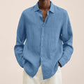 chemise homme manches longues coupe ample en bleu clair