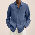 chemise homme manches longues coupe ample en bleu