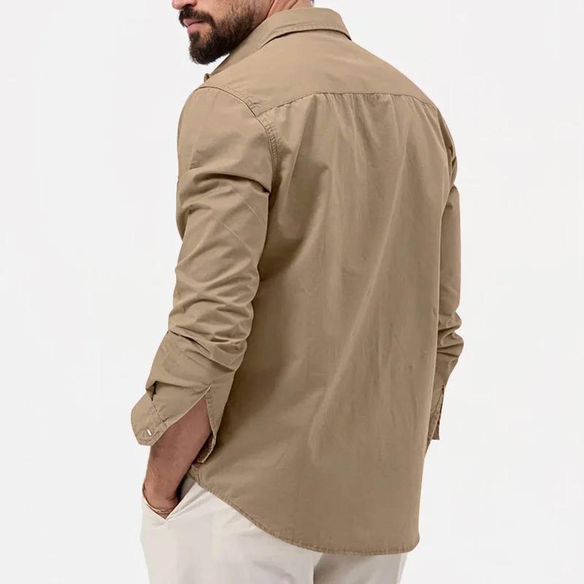 chemise homme manches longues poches utilitaires