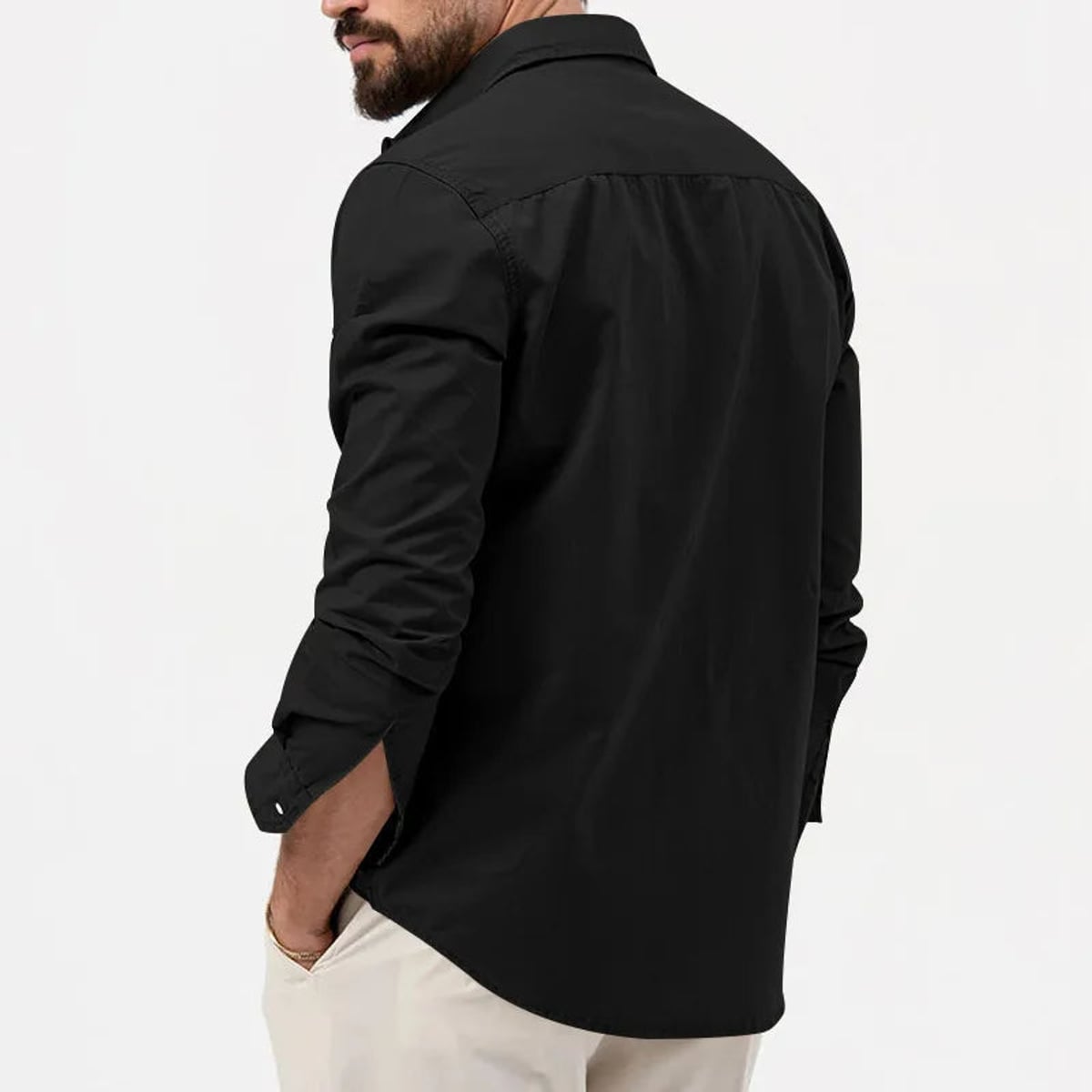 chemise homme manches longues poches utilitaires