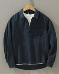 chemise homme oversize manches longues en marine