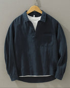 chemise homme oversize manches longues en marine