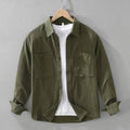 chemise homme oversize poches poitrine en olive