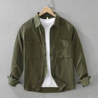 chemise homme oversize poches poitrine en olive