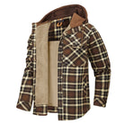 chemise veste homme à capuche doublée manches longues en marron