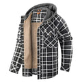 chemise veste homme à capuche doublée manches longues en gris foncé