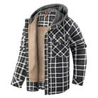 chemise veste homme à capuche doublée manches longues en gris foncé