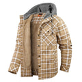 chemise veste homme à capuche doublée manches longues en kaki