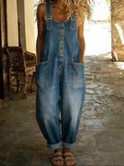 combinaison pantalon femme bretelles réglables en denim