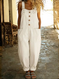 combinaison pantalon femme bretelles réglables en blanc