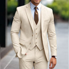 costume 3 pièces homme coupe slim en beige
