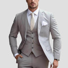 costume 3 pièces homme coupe slim en gris clair