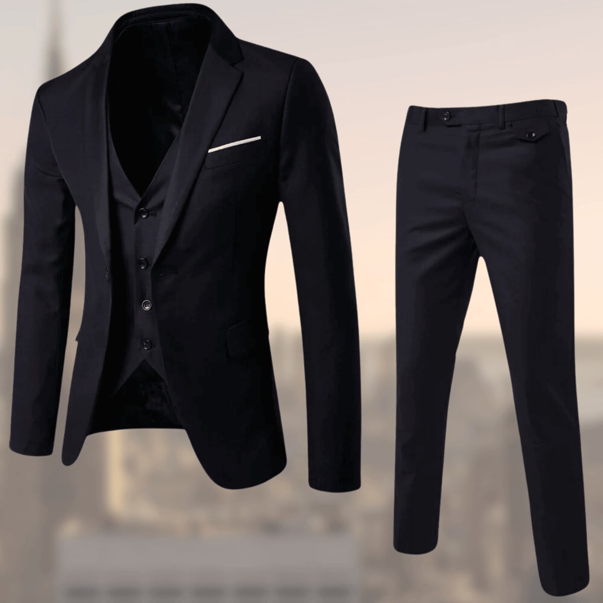 costume 3 pièces homme coupe slim mariage en noir