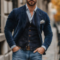 costume blazer homme coupe vintage en bleu marine