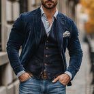 costume blazer homme coupe vintage en bleu marine