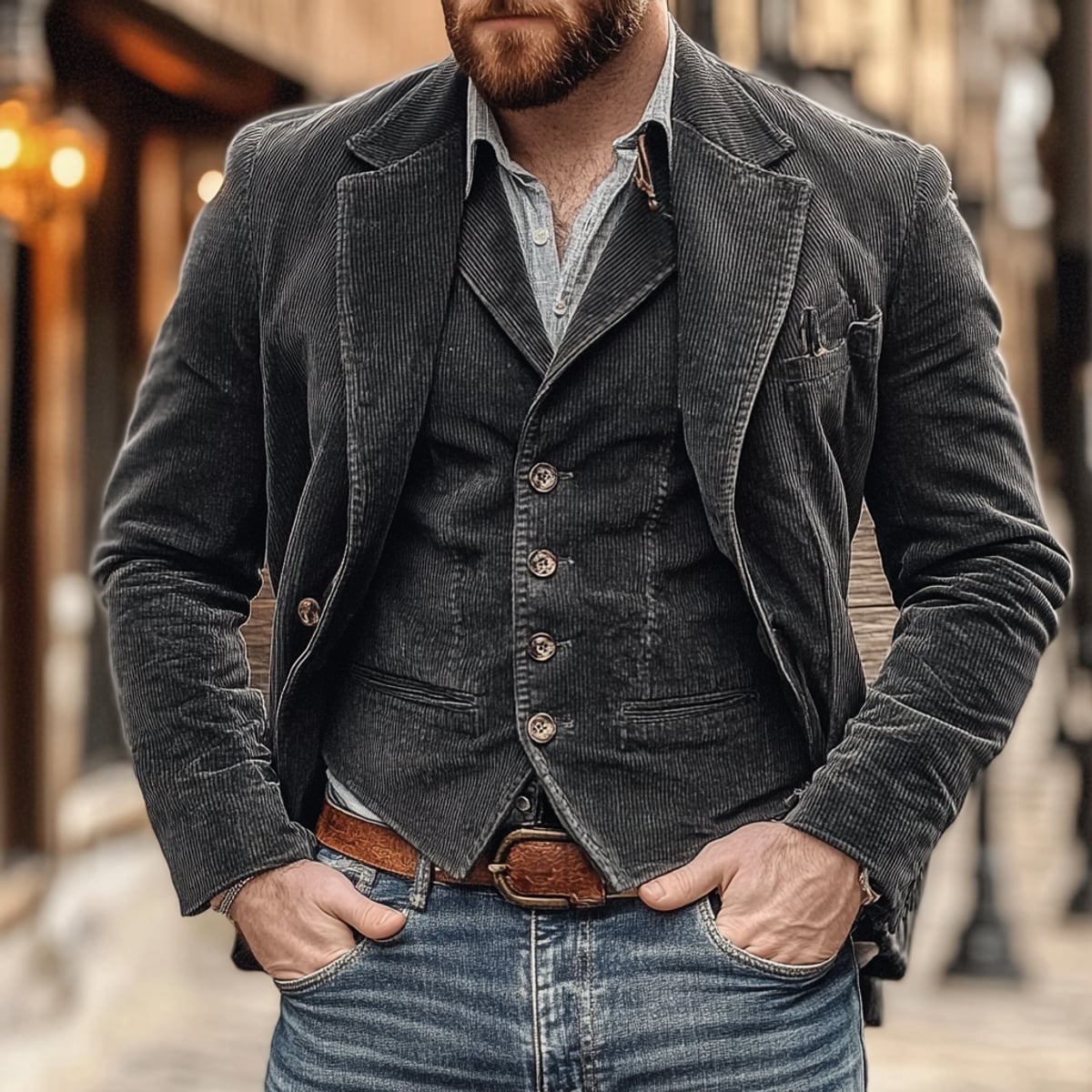 costume blazer homme coupe vintage en noir