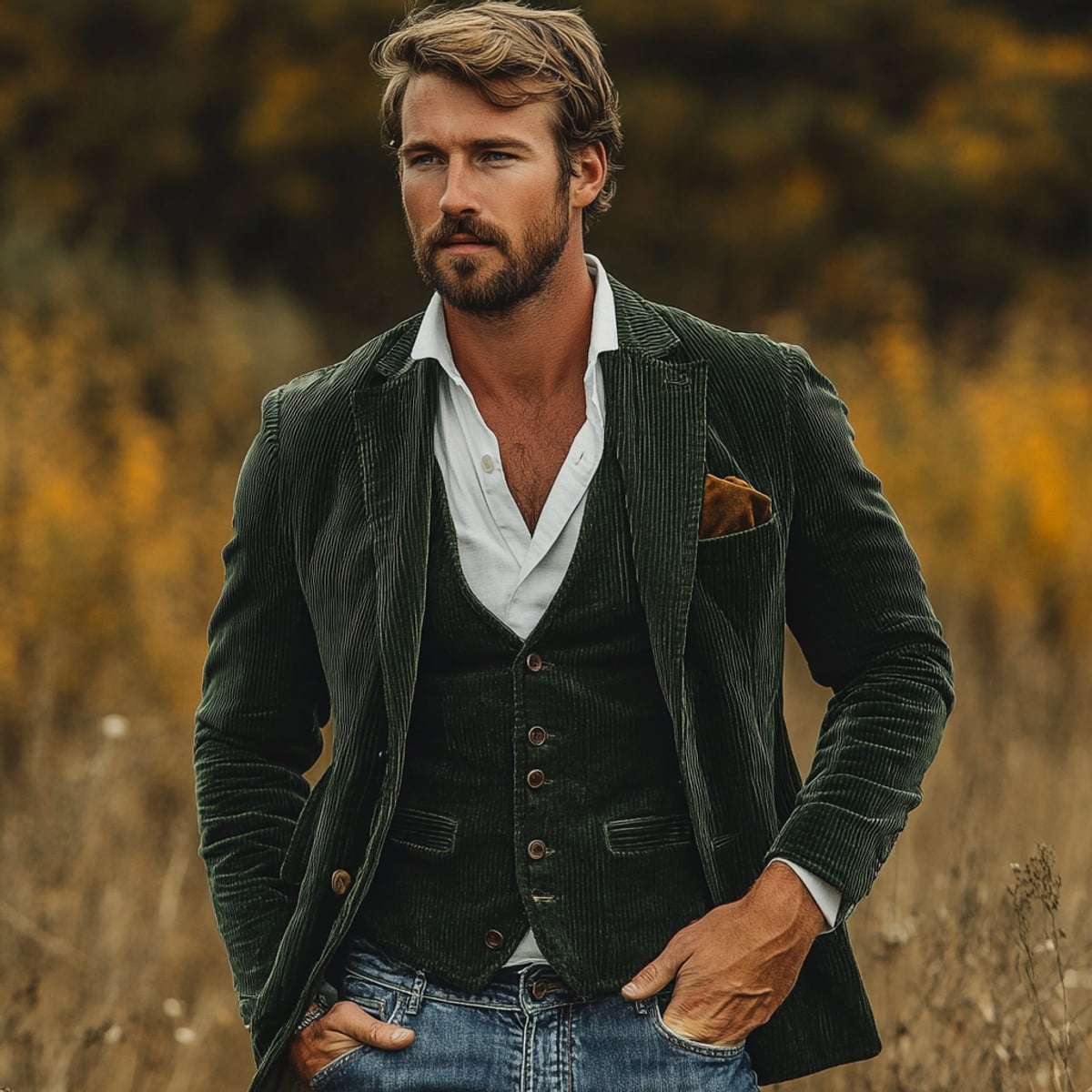 costume blazer homme coupe vintage en vert