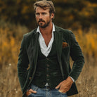costume blazer homme coupe vintage en vert