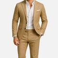 costume homme coupe droite veste et pantalon en marron clair