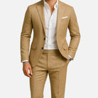 costume homme coupe droite veste et pantalon en marron clair