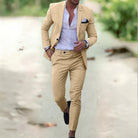 costume homme coupe slim deux pièces en beige