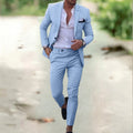 costume homme coupe slim deux pièces en bleu clair