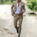 costume homme coupe slim deux pièces en kaki