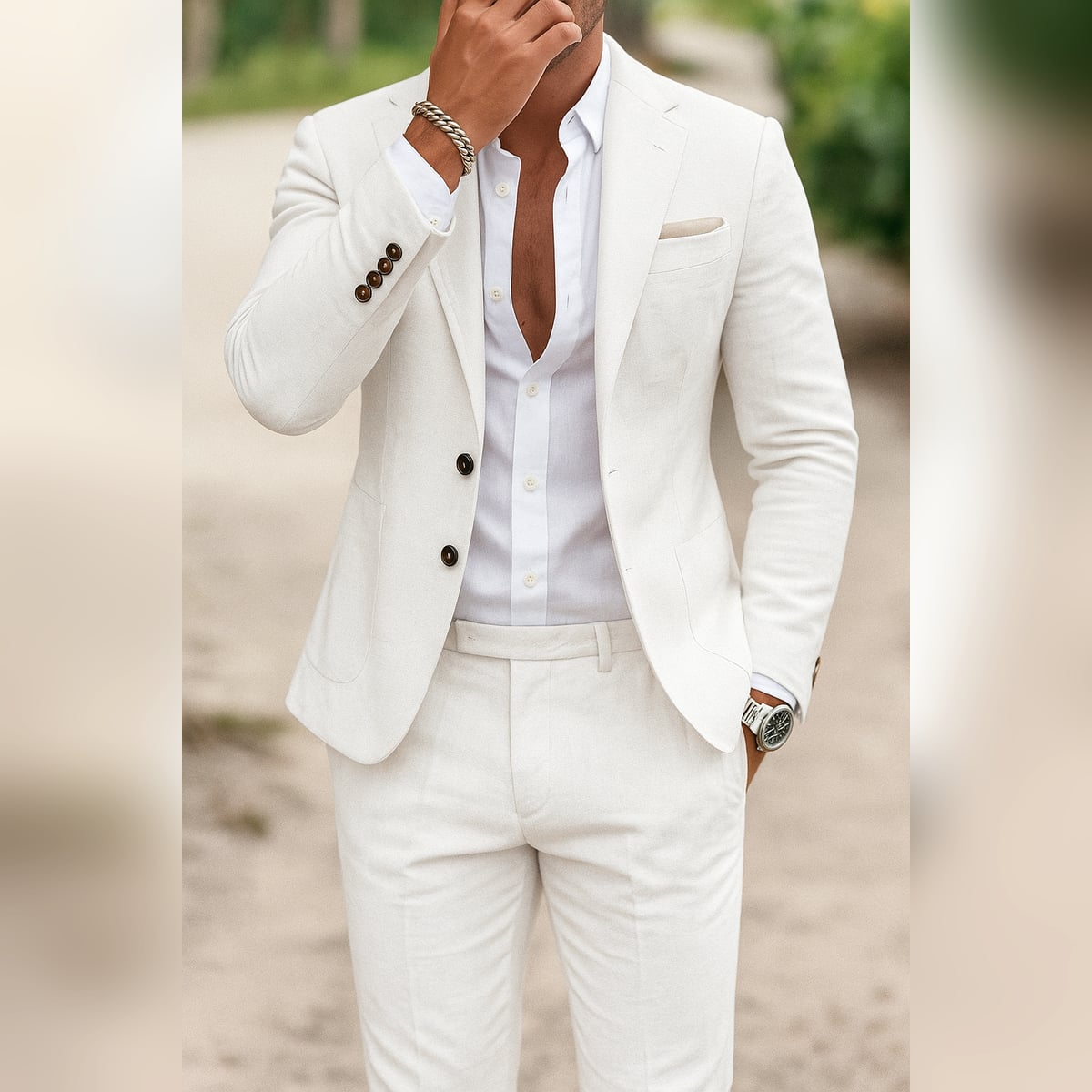 costume homme veste et pantalon coupe slim en blanc