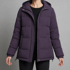 doudoune femme à capuche coupe droite en violet
