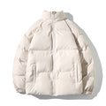 doudoune femme col montant oversize en beige
