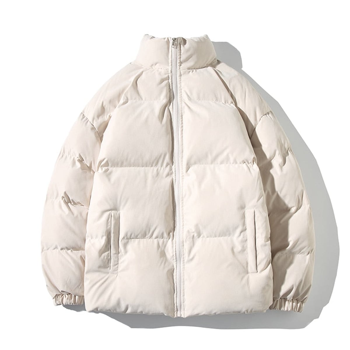 doudoune femme col montant oversize en beige
