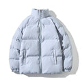 doudoune femme col montant oversize en bleu