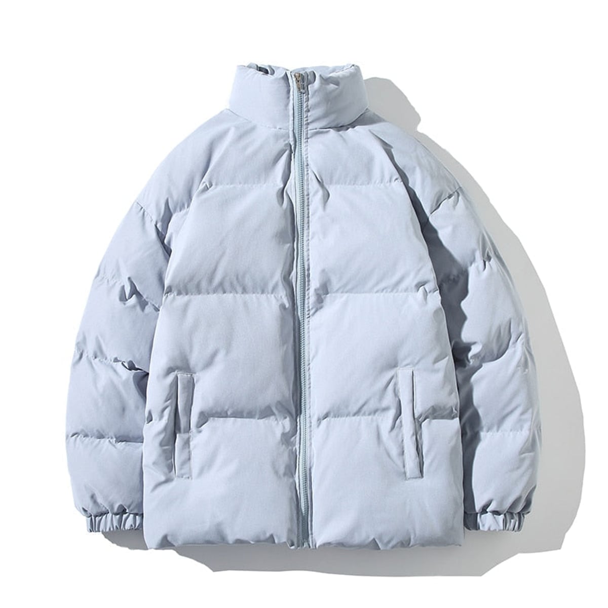 doudoune femme col montant oversize en bleu