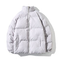 doudoune femme col montant oversize en gris