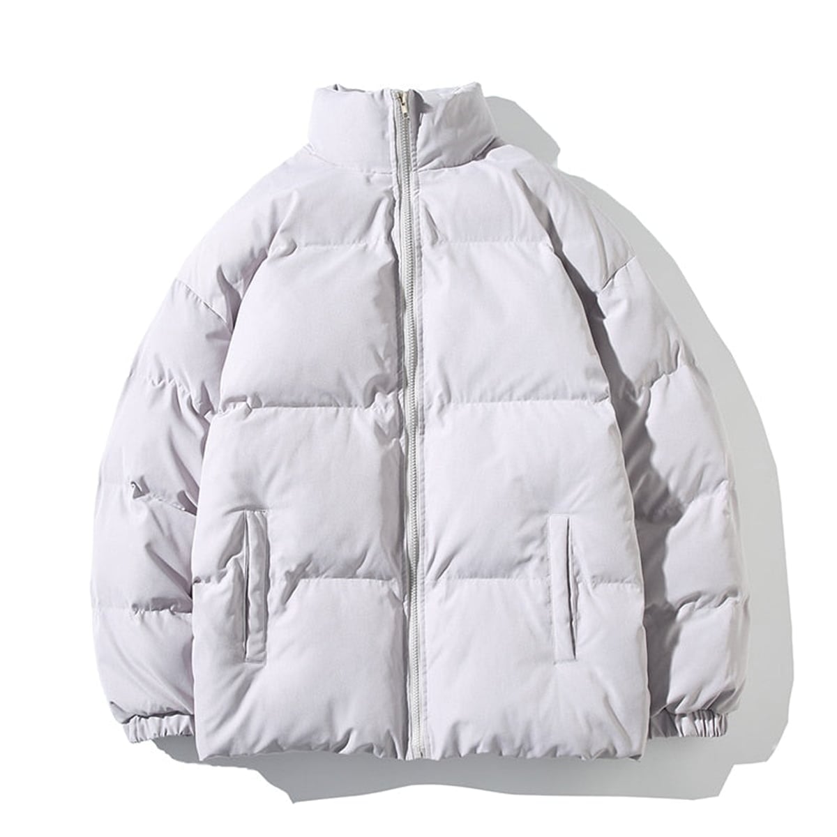 doudoune femme col montant oversize en gris