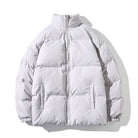 doudoune femme col montant oversize en gris