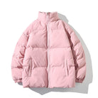 doudoune femme col montant oversize en rose