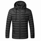 doudoune homme chauffante à capuche en noir