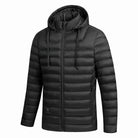 doudoune homme chauffante à capuche en noir