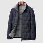 doudoune homme col montant coupe ajustée en bleu
