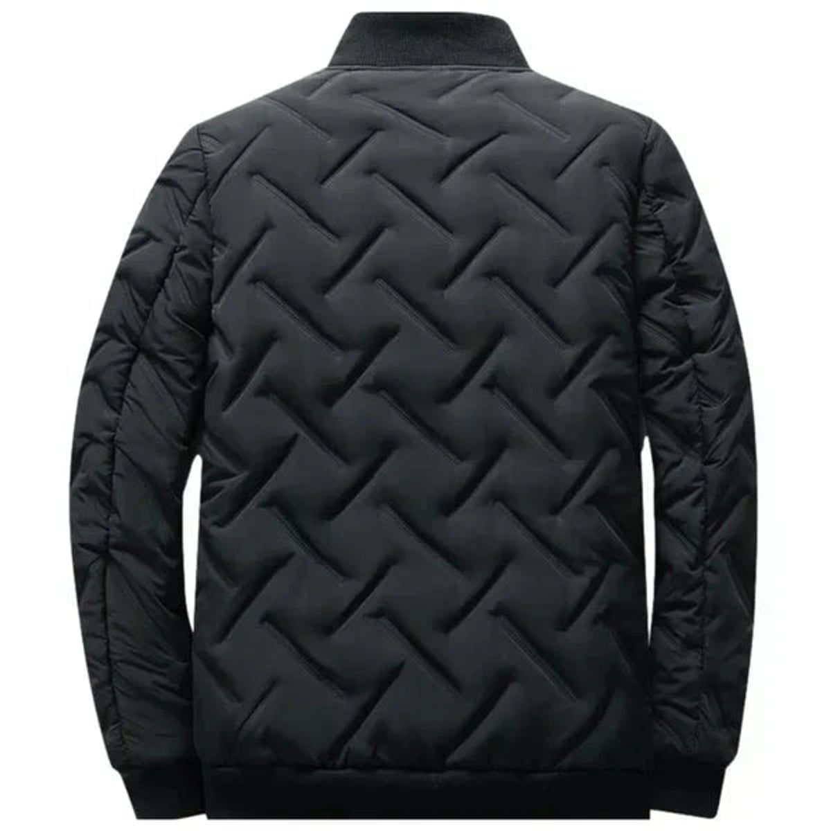 doudoune homme col montant matelassée en noir