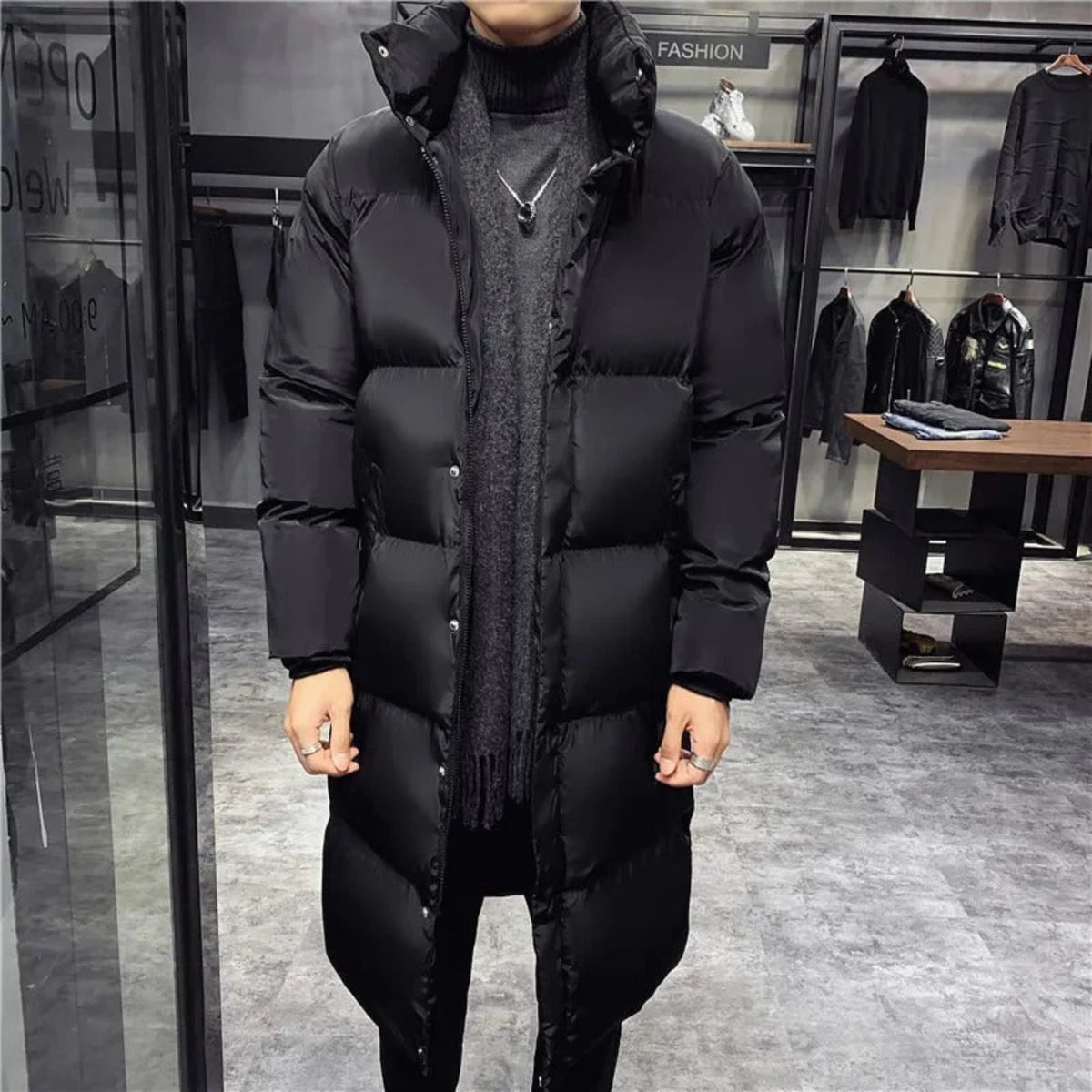 doudoune homme col montant ou capuche en capuche noire