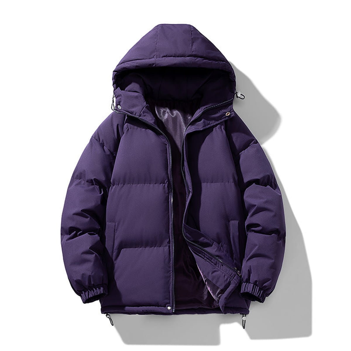 doudoune homme oversize à capuche en violet
