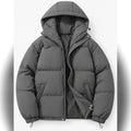 doudoune homme oversize à capuche en gris foncé