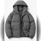 doudoune homme oversize à capuche en gris foncé
