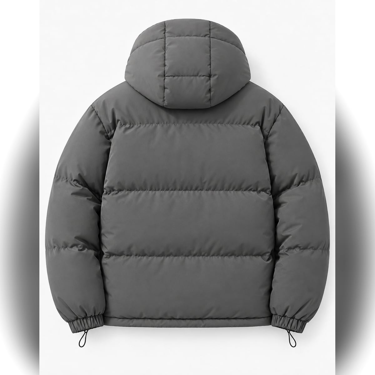 doudoune homme oversize à capuche en gris foncé