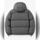 doudoune homme oversize à capuche en gris foncé