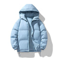 doudoune homme oversize à capuche en bleu clair