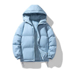 doudoune homme oversize à capuche en bleu clair