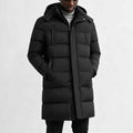 doudoune longue homme à capuche noir